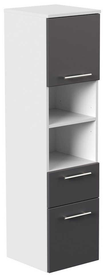 Magnolia Home Hochschrank Hochschrank SANTINI 135cm weiss matt mit Fronten in anthrazit Magnolia Home Hochschrank Hochschrank SANTINI 135cm weiss matt mit Fronten in anthrazit von Magnolia Home