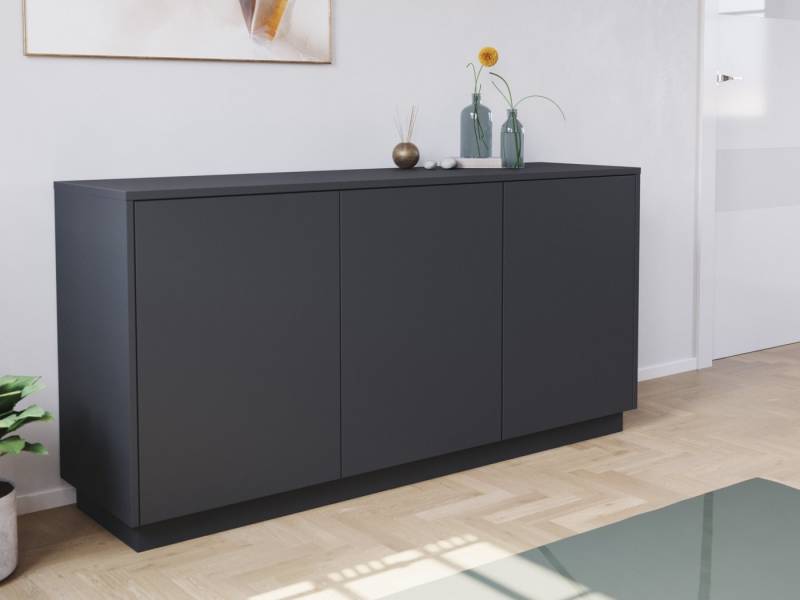 Magnolia Home Kommode Design Sideboard Kommode Genesis B stehend 150cm 3 Türen Grafit von Magnolia Home