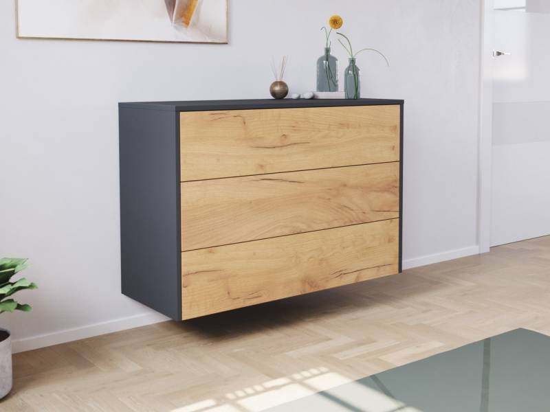 Magnolia Home Kommode Sideboard Kommode Hero B hängend 100cm 3 Pushauszüge Grafit Eiche Magnolia Home Kommode Sideboard Kommode Hero B hängend 100cm 3 Pushauszüge Grafit Eiche von Magnolia Home