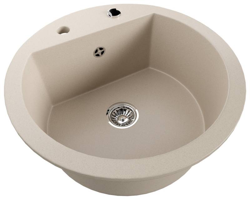 Magnolia Home Küchenspüle Einbauspüle Gorana rund mit 51cm Durchmesser beige von Magnolia Home