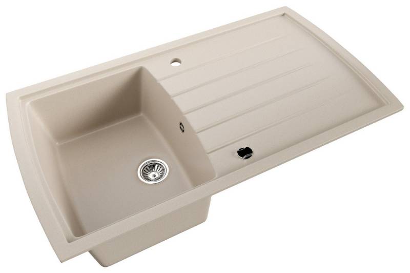 Magnolia Home Küchenspüle Spülbecken Zorica mit Abtropffläche 88x50cm beige von Magnolia Home