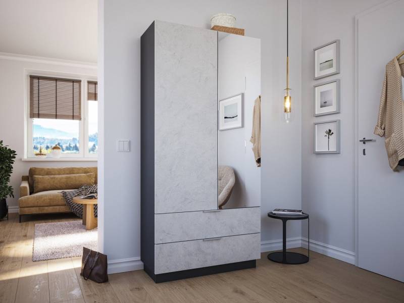 Magnolia Home Mehrzweckschrank Mehrzweckschrank Castello-L Spiegeltür 2 Softeinzüge 30 Paar Stein von Magnolia Home