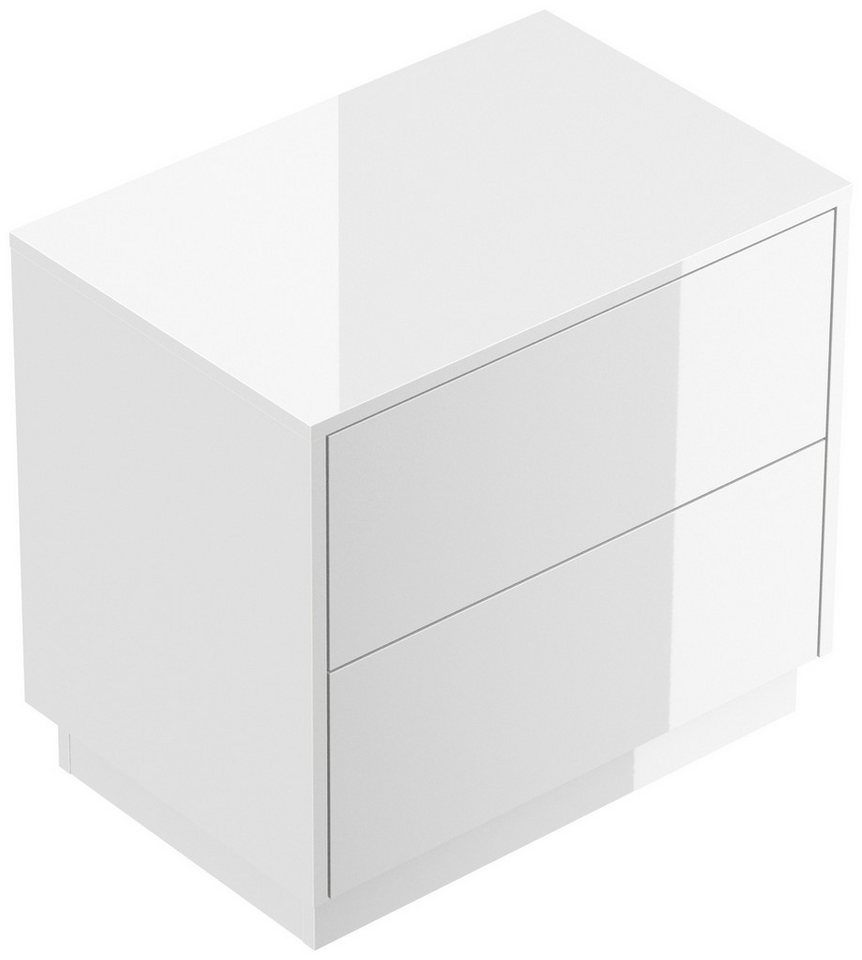 Magnolia Home Nachttisch Design Nachttisch Concepto L 60cm stehend, 2 Pushauszüge Weiß Hgl von Magnolia Home