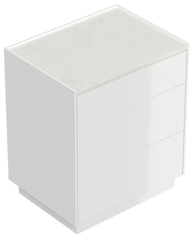 Magnolia Home Nachttisch Design Nachttisch Kommode Lux L 60cm, Quarztop, 3 Pushauszüge lackiert von Magnolia Home