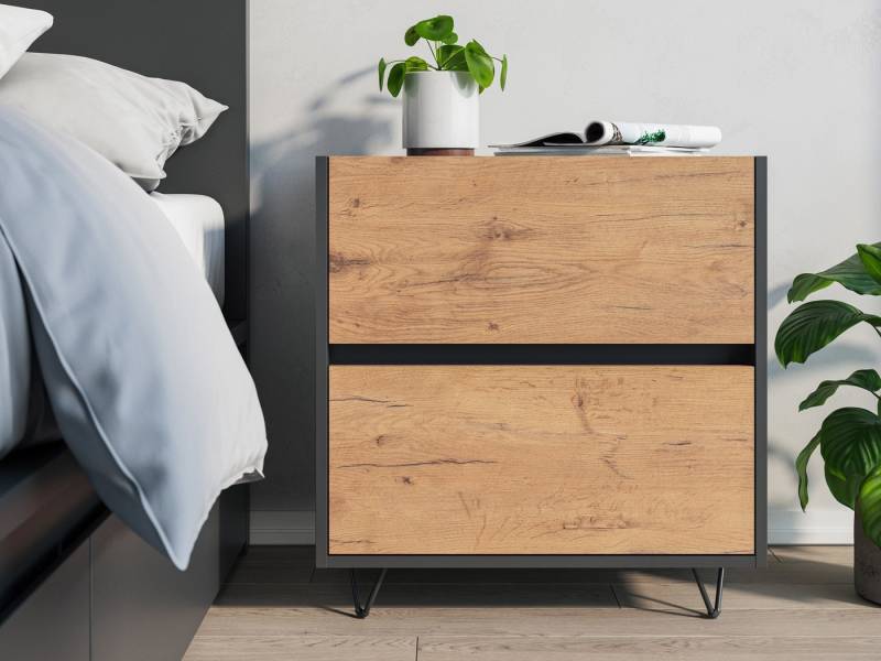 Magnolia Home Nachttisch Nachttisch Kommode You 60cm 2 SoftClose stehend Grafit & Eiche Front Magnolia Home Nachttisch Nachttisch Kommode You 60cm 2 SoftClose stehend Grafit & Eiche Front von Magnolia Home