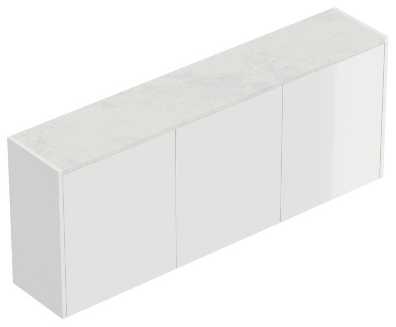 Magnolia Home Schuhschrank Premium Schuhschrank Alba-XL Quarztop 3 Türen 18 Paar Weiss Hochglanz von Magnolia Home