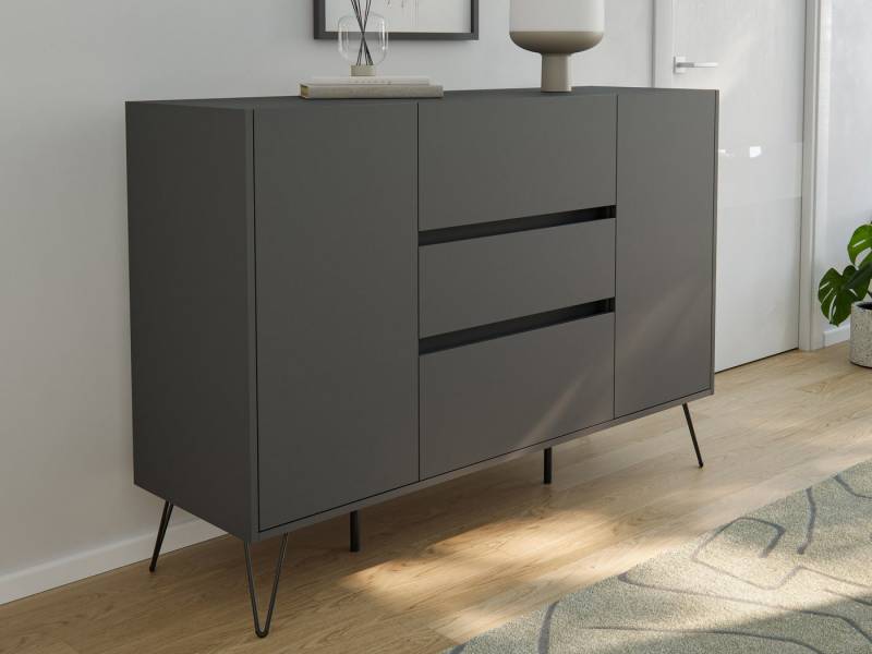 Magnolia Home Sideboard Design Sideboard Kommode Daro 140cm Greifraum 3 SoftClose 2 Türen Graf von Magnolia Home