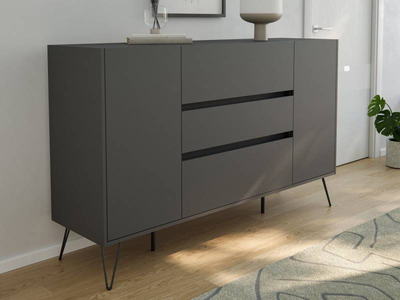 Magnolia Home Sideboard Design Sideboard Kommode Lovo 155cm Greifraum 3 SoftClose 2 Türen Graf von Magnolia Home