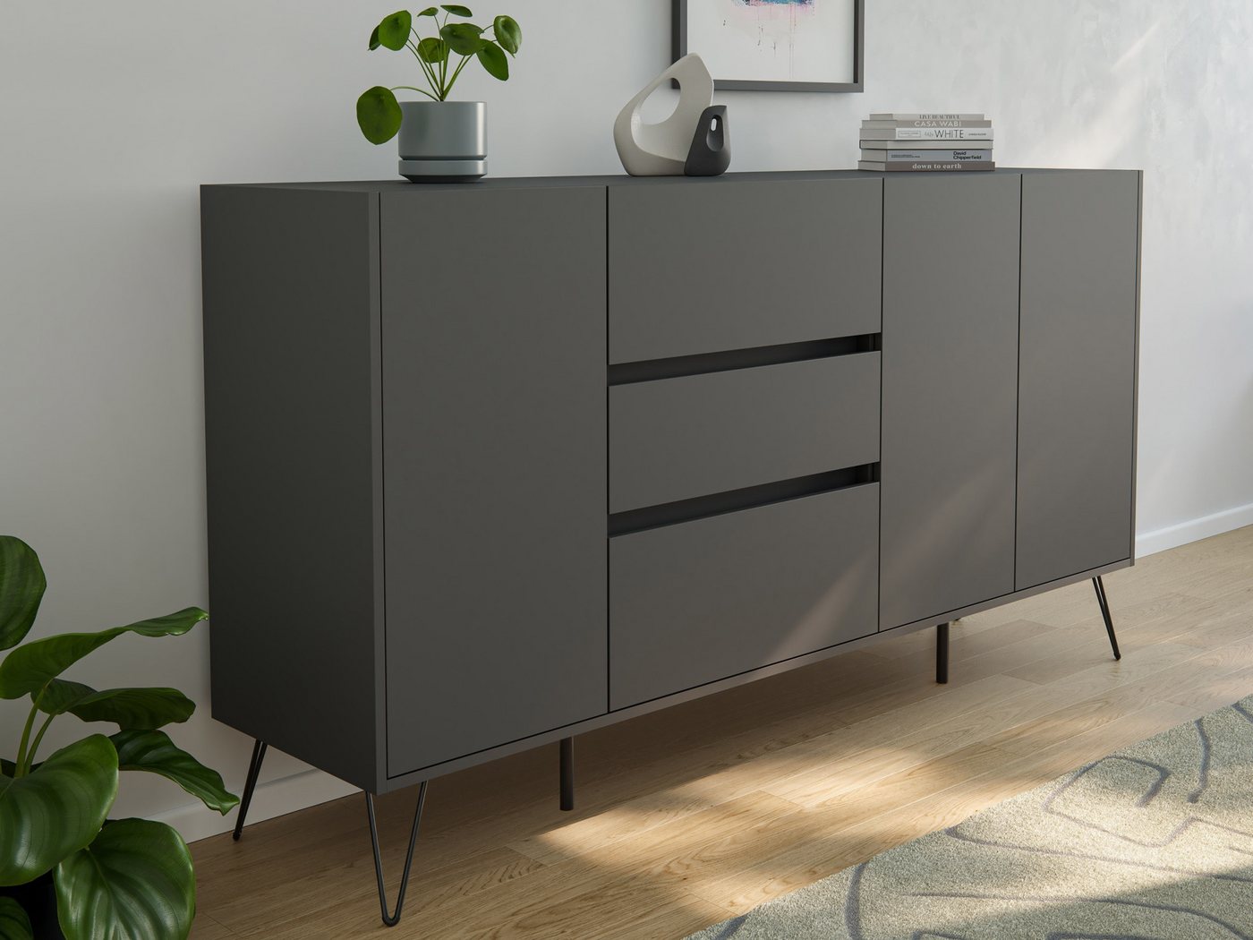 Magnolia Home Sideboard Design Sideboard Kommode Zuma 180cm Greifraum 3 SoftClose 3 Türen Graf von Magnolia Home