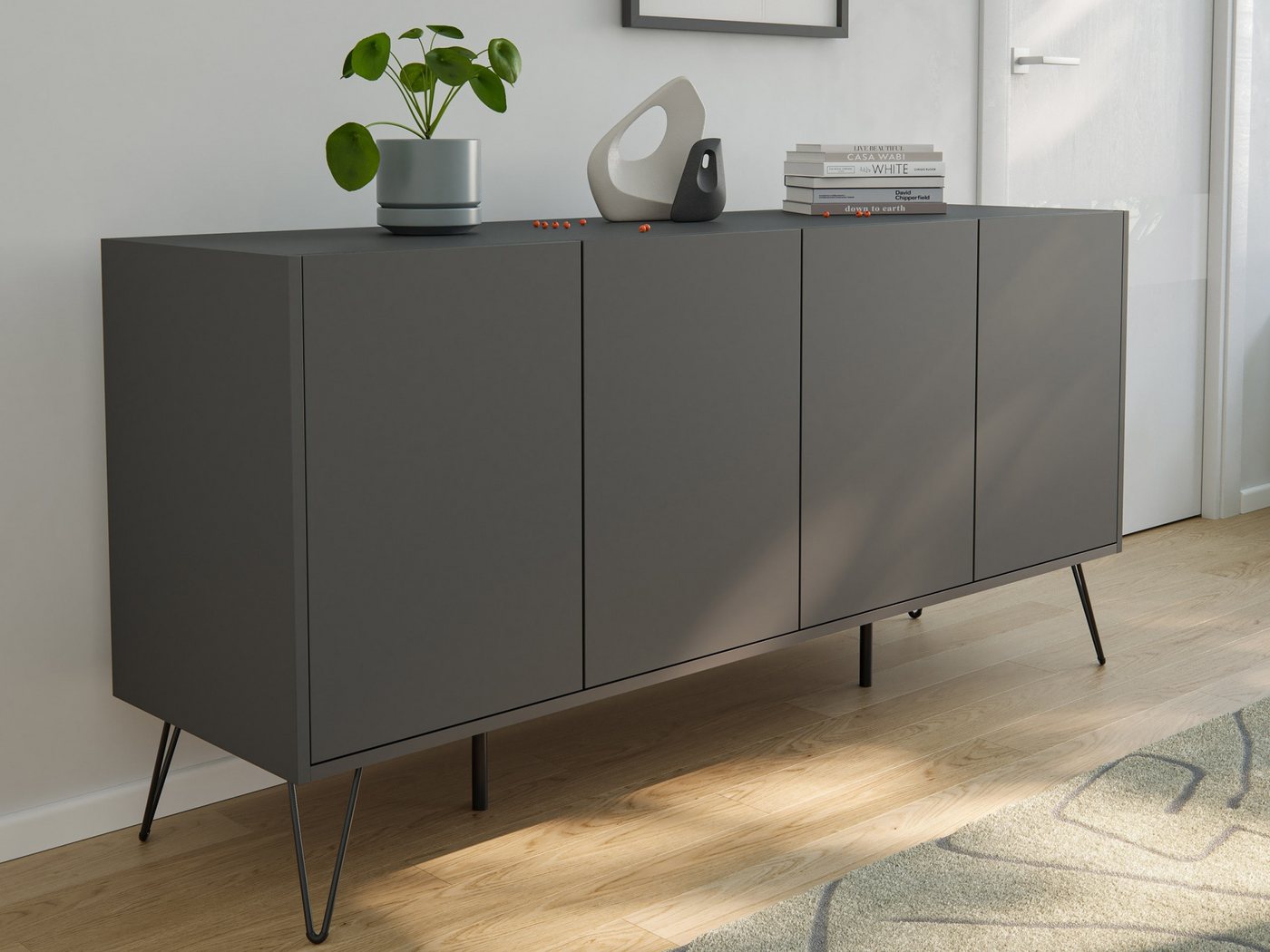 Magnolia Home Sideboard Kommode Maxim 155cm stehend 4 Türen Grafit Magnolia Home Sideboard Kommode Maxim 155cm stehend 4 Türen Grafit von Magnolia Home