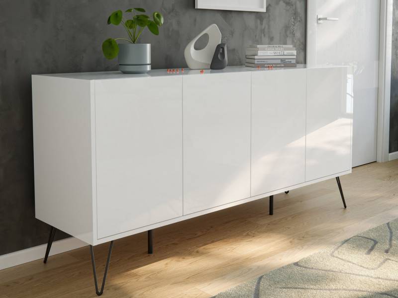 Magnolia Home Sideboard Kommode Maxim 155cm stehend 4 Türen Weiß hochglanz Magnolia Home Sideboard Kommode Maxim 155cm stehend 4 Türen Weiß hochglanz von Magnolia Home
