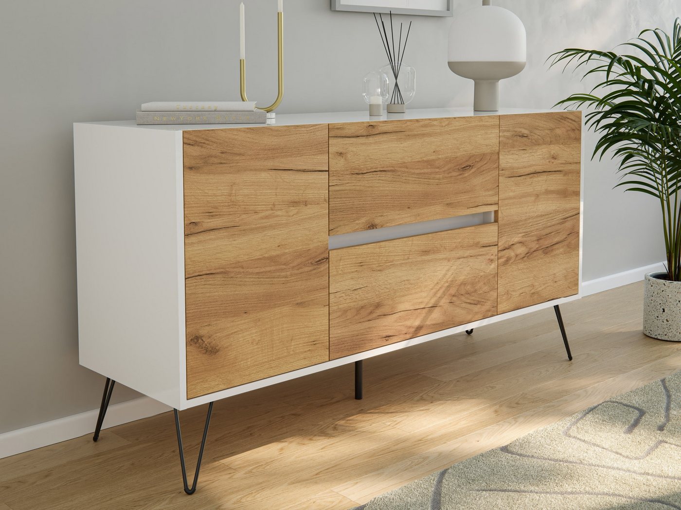 Magnolia Home Sideboard Raumwunder Sideboard Maya 140cm 2 Greif-SoftClose 2 Türen Weiß/Eiche F Magnolia Home Sideboard Raumwunder Sideboard Maya 140cm 2 Greif-SoftClose 2 Türen Weiß/Eiche F von Magnolia Home