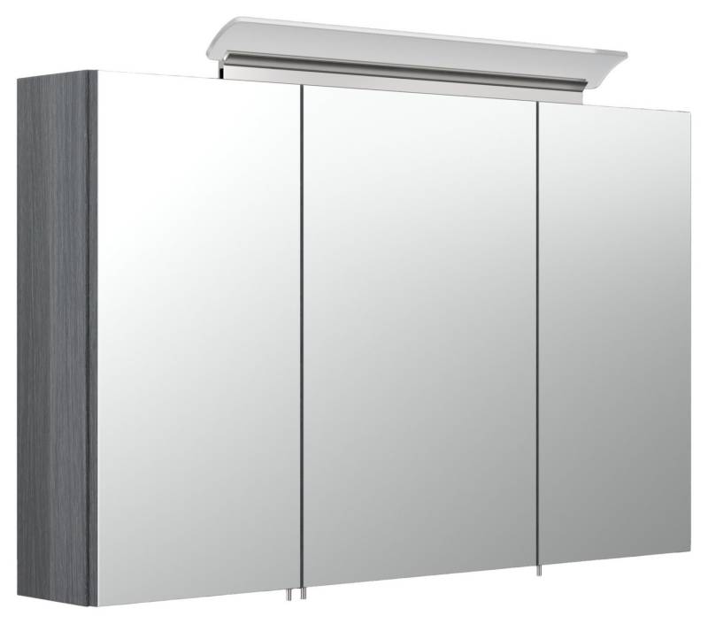 Magnolia Home Spiegelschrank Spiegelschrank 100cm inkl. Design LED-Lampe und Glasböden anthrazit ge von Magnolia Home
