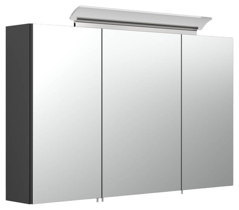 Magnolia Home Spiegelschrank Spiegelschrank 100cm inkl. Design LED-Lampe und Glasböden schwarz von Magnolia Home