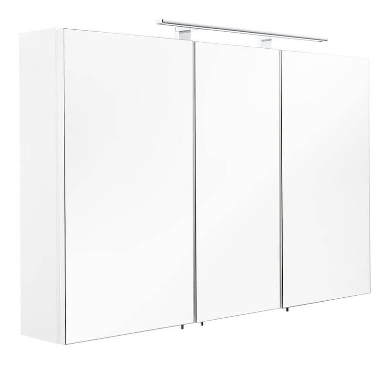 Magnolia Home Spiegelschrank Spiegelschrank 110x68x16cm mit LED Leuchte weiß matt von Magnolia Home