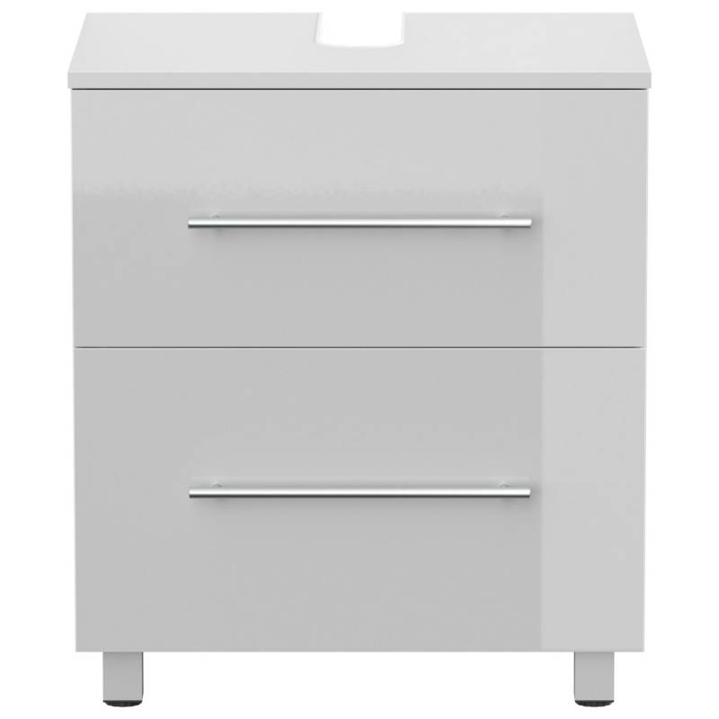 Magnolia Home Waschbeckenunterschrank Universal Unterbau auf Standfüßen 55 cm SoftClose weiss hochglanz von Magnolia Home