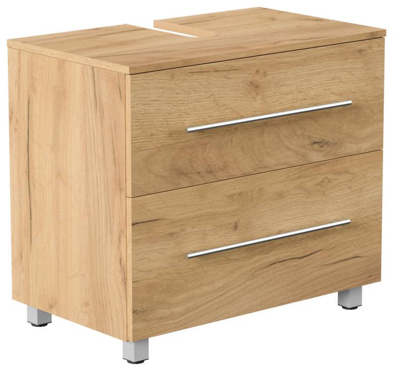 Magnolia Home Waschbeckenunterschrank Universal Unterbau auf Standfüßen 70 cm SoftClose eiche gold von Magnolia Home