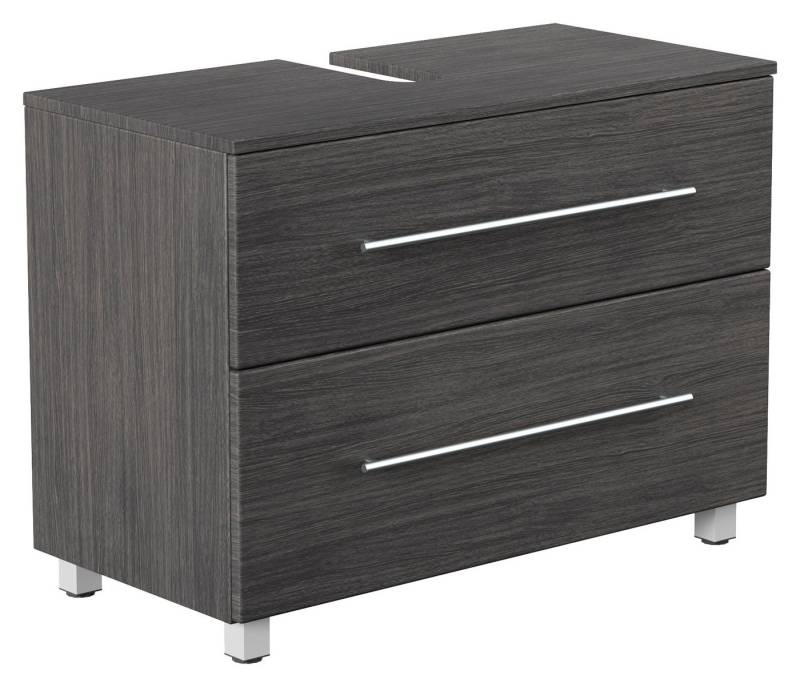Magnolia Home Waschbeckenunterschrank Universal Unterbau auf Standfüßen 85 cm SoftClose anthrazit gemasert von Magnolia Home
