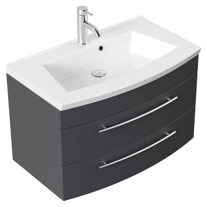 Magnolia Home Waschtisch Badmöbel Bella 80 mit runder Front SoftClose anthrazit Magnolia Home Waschtisch Badmöbel Bella 80 mit runder Front SoftClose anthrazit von Magnolia Home