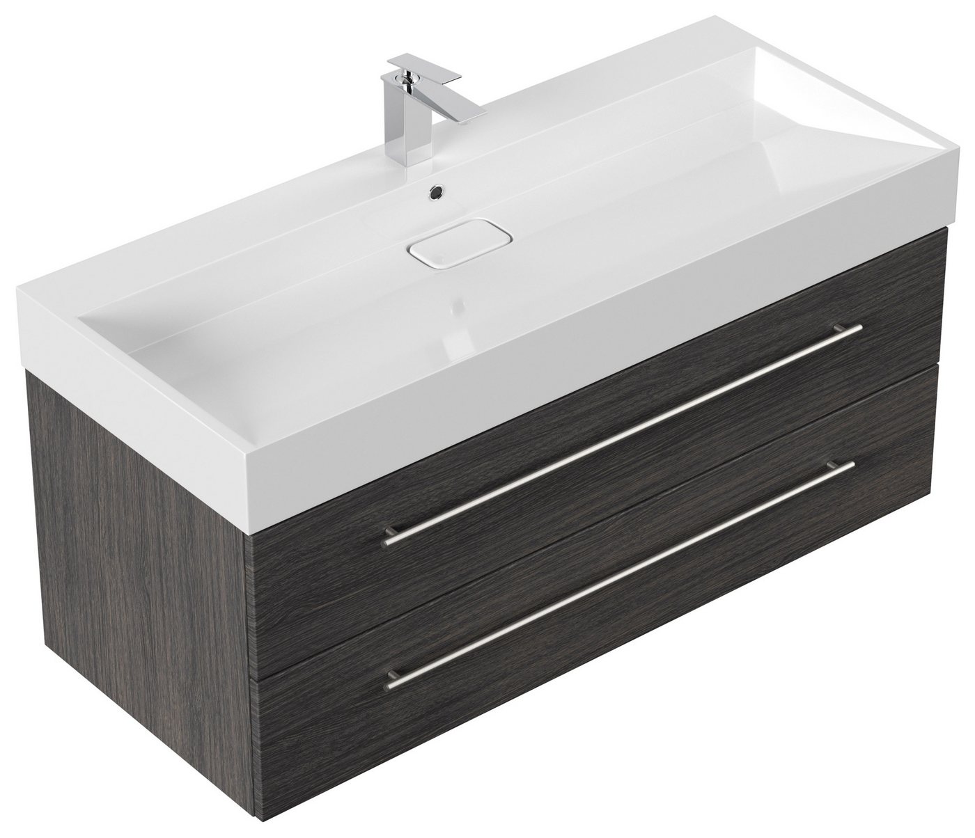 Magnolia Home Waschtisch Badmöbel Design 1200 anthrazit gemasert von Magnolia Home