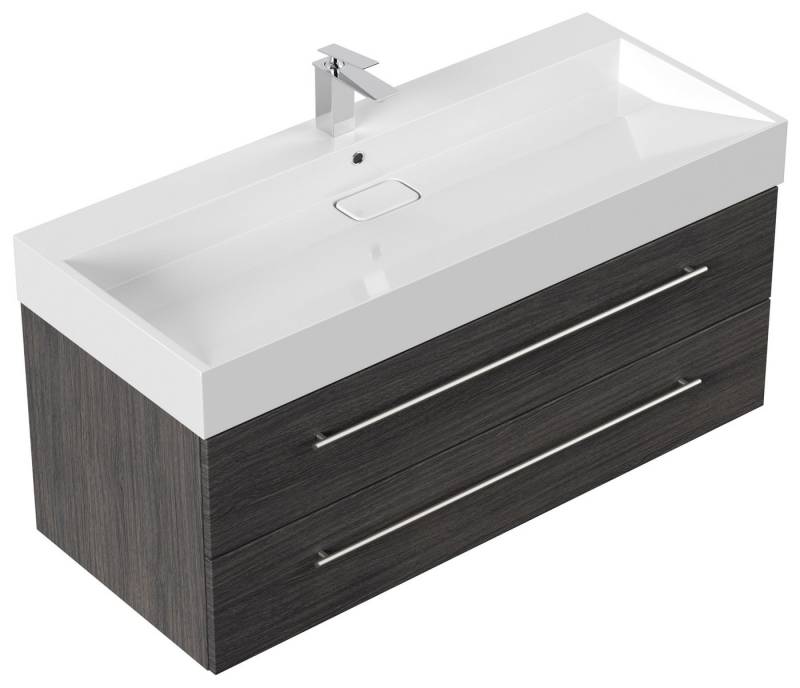 Magnolia Home Waschtisch Badmöbel Design 1200 anthrazit gemasert von Magnolia Home