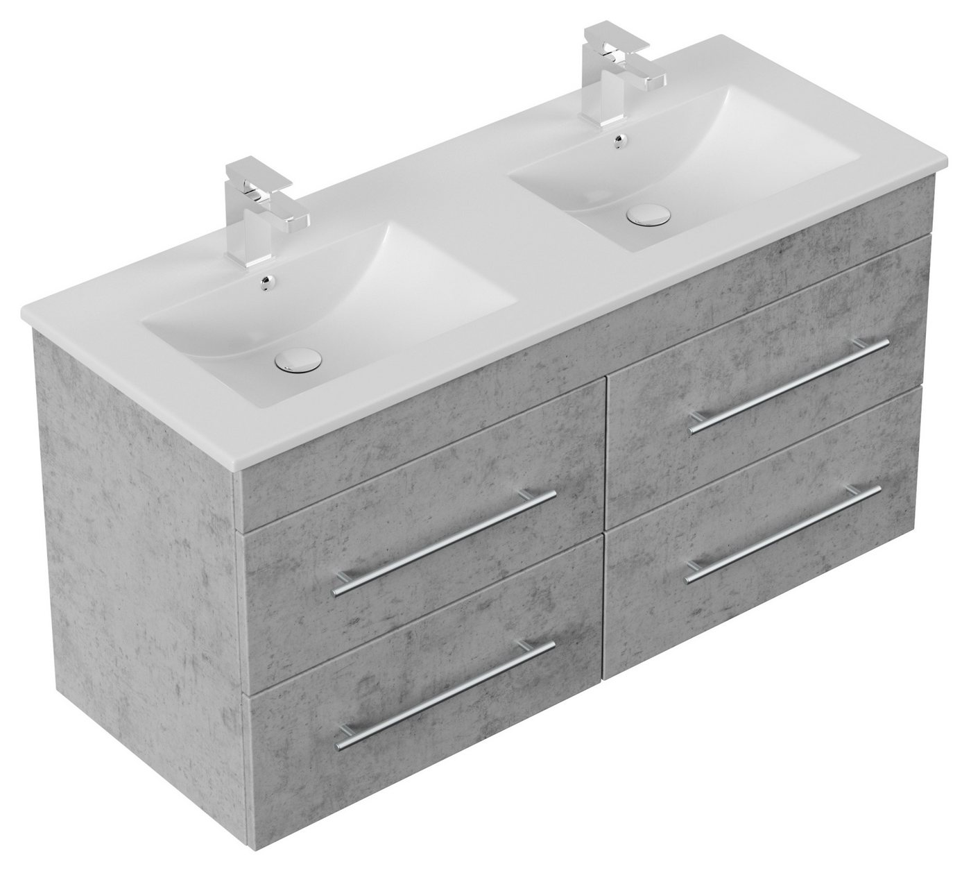 Magnolia Home Doppelwaschtisch Badmöbel Helios SoftClose beton von Magnolia Home