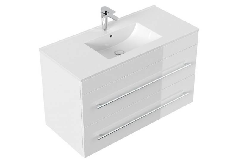 Magnolia Home Waschtisch Badmöbel Infinity 1000 SoftClose weiss hochglanz von Magnolia Home