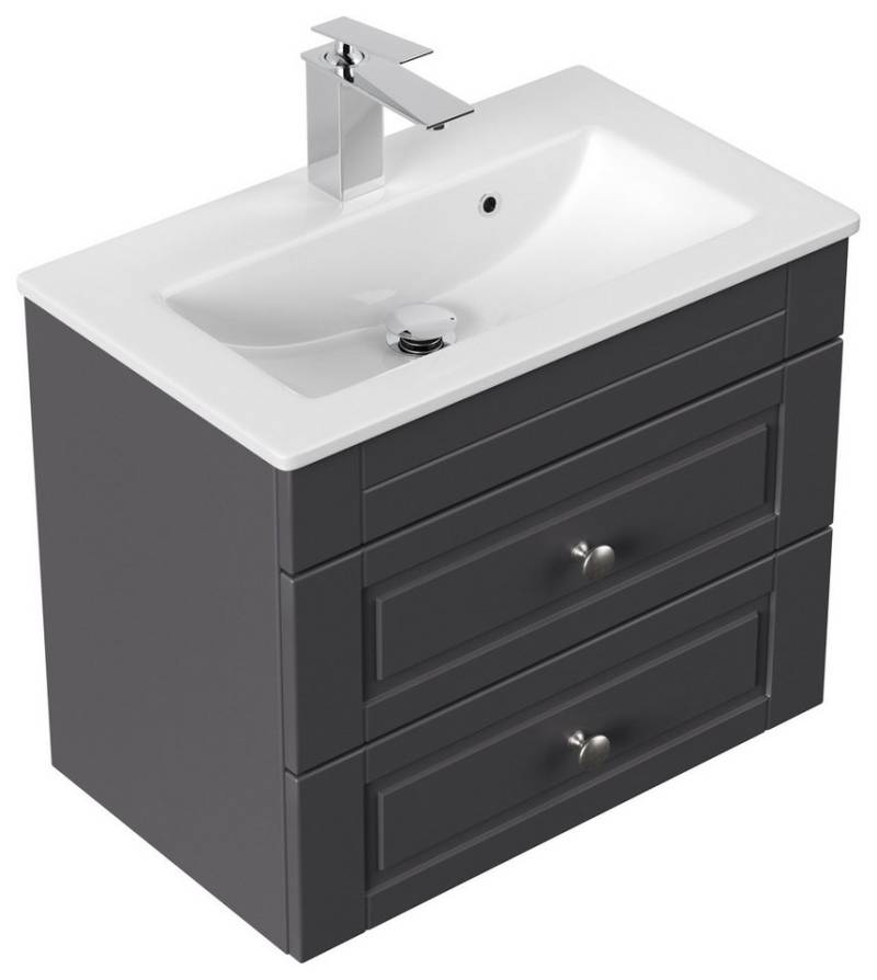 Magnolia Home Waschtisch Badmöbel Mars 600 SlimLine Cottage SoftClose anthrazit von Magnolia Home