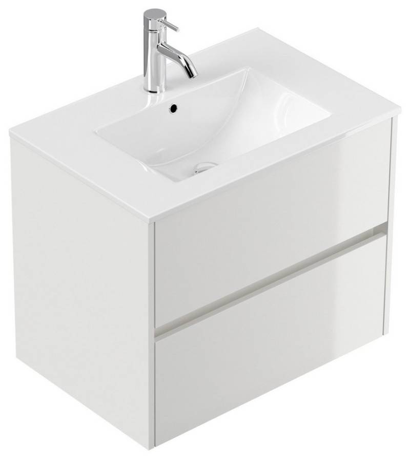 Magnolia Home Waschtisch Badmöbel Taifun & Waschtisch 70cm 2 Greifraum SoftClose Auszüge weiß H von Magnolia Home