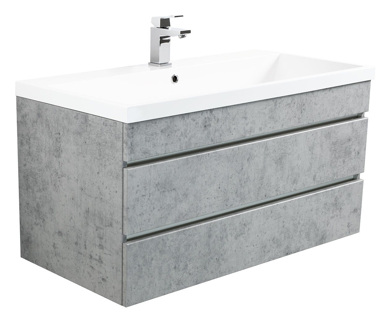 Magnolia Home Waschtisch Badmöbel Via 100 SoftClose beton mit grifflosen Schubladen Magnolia Home Waschtisch Badmöbel Via 100 SoftClose beton mit grifflosen Schubladen von Magnolia Home