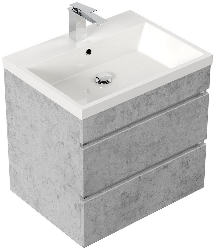 Magnolia Home Waschtisch Badmöbel Via 60 SoftClose beton mit grifflosen Schubladen Magnolia Home Waschtisch Badmöbel Via 60 SoftClose beton mit grifflosen Schubladen von Magnolia Home