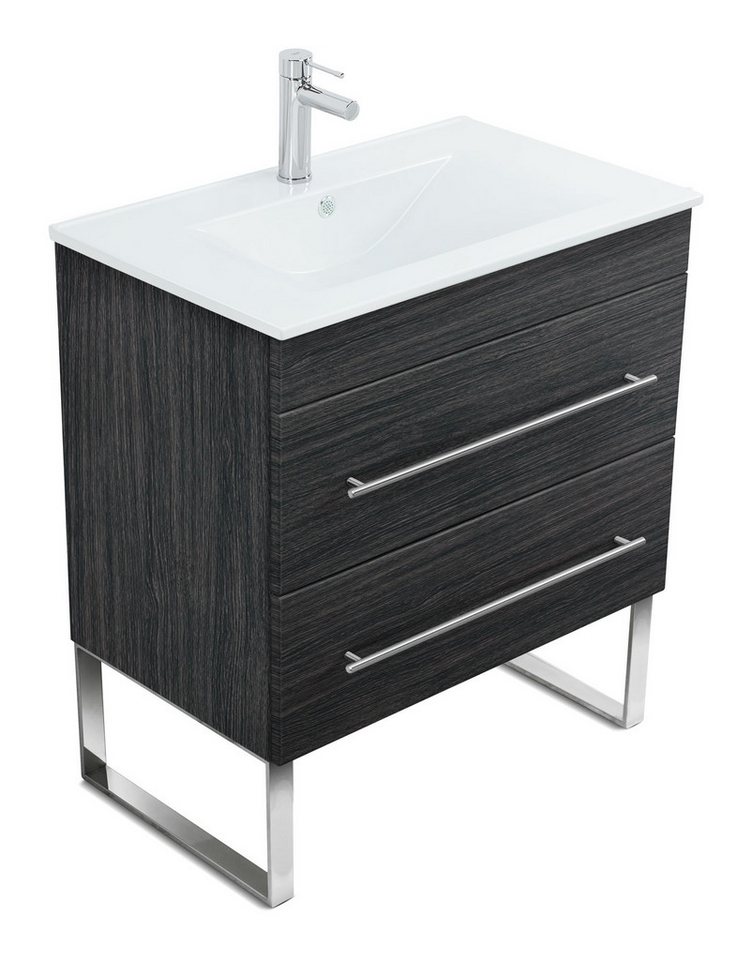 Magnolia Home Waschtisch Stand Badmöbel Casa Infinity 750 SoftClose anthrazit gemasert von Magnolia Home