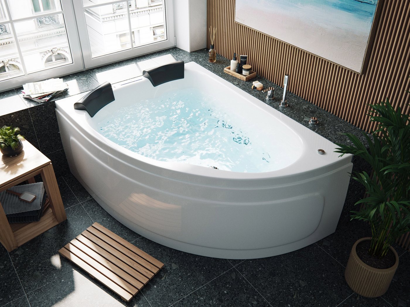 Magnolia Home Whirlpool-Badewanne Deluxe Whirlpool Set Royal XL 1800 ULTRA links mit 89 Düsen Befüllung Magnolia Home Whirlpool-Badewanne Deluxe Whirlpool Set Royal XL 1800 ULTRA links mit 89 Düsen Befüllung von Magnolia Home