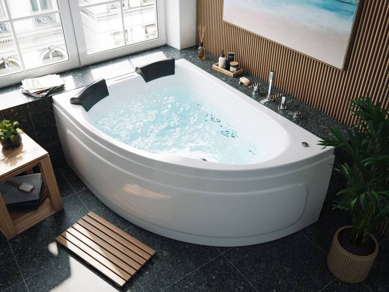 Magnolia Home Whirlpool-Badewanne Deluxe Whirlpool Set Royal XL 1800 ULTRA links mit 89 Düsen und LEDs o von Magnolia Home