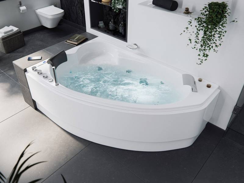 Magnolia Home Whirlpool-Badewanne Constantin links Premium Whirlpool Set (L/B/H) 170/110/59 von Magnolia Home