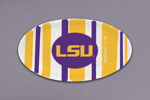 Magnolia Lane LSU Tigers Fußballplatte, oval, gestreift, 31,1 cm Länge, Melamin, Küchenzubehör von Magnolia Lane