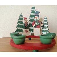 Adventkranz Aus Holz, Vintage von MagnolienVonClaudia