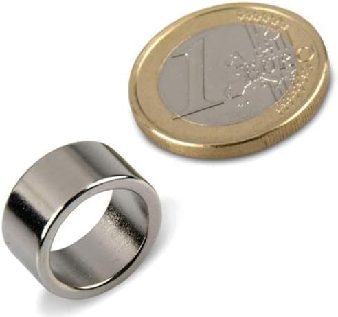 10 x Ring-Magnete Magnet-Ringe aus Neodym (NdFeB) - Haftkraft bis 36kg - starke Magnete in Ringform für Industrie und Zuhause, Menge/Größe: 10 Stück - Ø16/12.5x8mm | 950g Haftkraft von Magnosphere