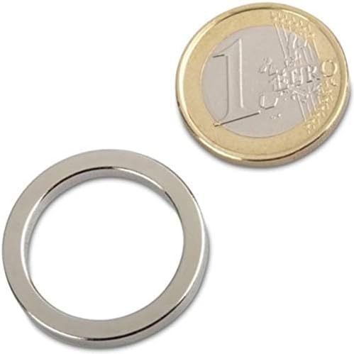 10 x Ring-Magnete Magnet-Ringe aus Neodym (NdFeB) - Haftkraft bis 36kg - starke Magnete in Ringform für Industrie und Zuhause, Menge/Größe: 10 Stück - Ø27/21x3mm | 2kg Haftkraft von Magnosphere
