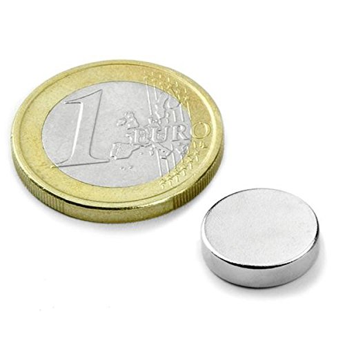 10 x Scheibenmagnet Rundmagnet Ø 12 x 4mm - Neodym N40 (NdFeB) Nickel - hält 3,5kg - Magnetscheiben - starke Supermagnete mit extremer Haftkraft für Kühlschrank Magnet Glasboard Magnettafel Pinnwand von Magnosphere