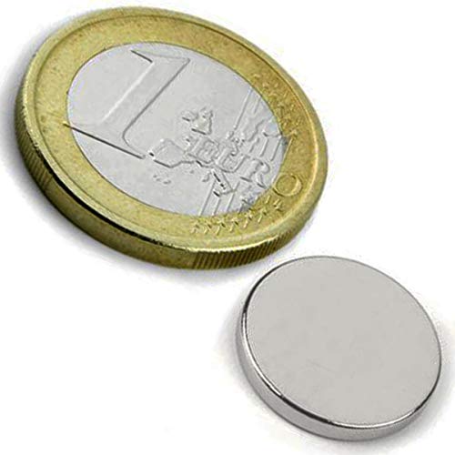 10 x Scheibenmagnet Rundmagnet Ø 15x 2mm - Neodym N42, Nickel - hält 2,1kg - Magnetscheiben - starke Supermagnete für Kühlschrank Magnet Glasboards Magnettafel Pinnwand Whiteboard von Magnosphere