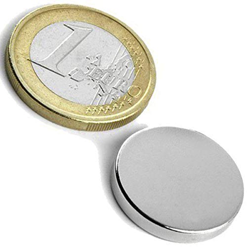 10 x Scheibenmagnet Rundmagnet Ø 20x 3mm - Neodym N45, Nickel - hält 4,1kg - starke Supermagnete mit extremer Haftkraft für Kühlschrank Magnet Glasboards Magnettafel Pinnwand Whiteboard von Magnosphere