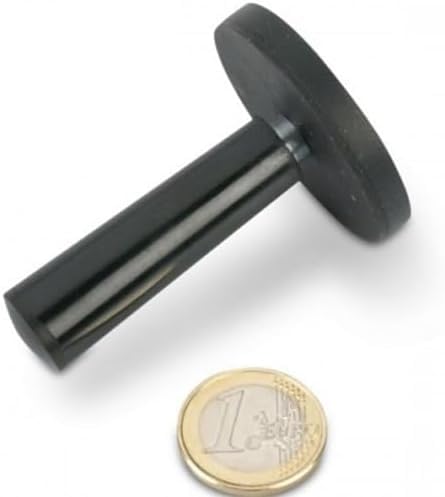 2 x Magnetsystem Neodym Gummimantel schwarz mit Griff Ø 43 mm - hält 10 kg - 2 Stück - Magnetsysteme mit Gummi-Mantel (Anti-Rutsch-Beschichtung) für Industrie und Zuhause von Magnosphere
