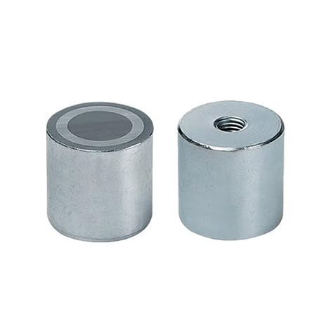 2 x Neodym-Stabgreifer Ø 25 mm mit Innengewinde M6 x 9 - hält 19 kg - 2 Stück - Starke Magnete mit Innen-Gewinde für Industrie und Zuhause von Magnosphere