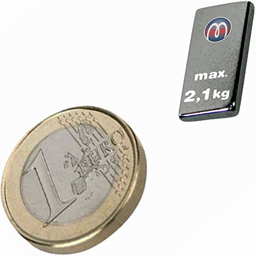 20 x Quadermagnet Neodym Magnet-Quader - 20 x 10 x 2mm - Neodym N45 (NdFeB) Nickel - Haftkraft 2,1kg - starke Permanentmagnete Blockmagnete (Supermagnete) für Industrie und Haushalt von Magnosphere