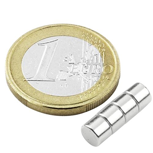 20 x Scheibenmagnet Rundmagnet Ø 5 mm, Höhe 3 mm Neodym (NdFeB) N40 - hält 900 g - Magnetscheiben - starke Magnete mit extremer Haftkraft für Kühlschrank Magnettafel Pinnwand Whiteboard von Magnosphere