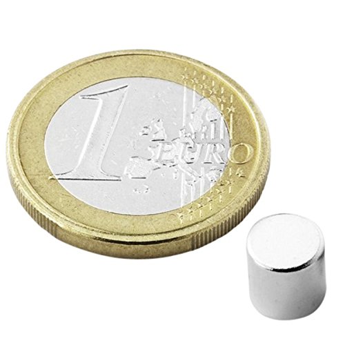 20 x Scheibenmagnet Rundmagnet Ø 6 mm, Höhe 6 mm Neodym (NdFeB) N48 - hält 1,5 kg - Magnetscheiben - starke Magnete für Kühlschrank Magnet Glasboards Magnettafel Pinnwand Whiteboard von Magnosphere
