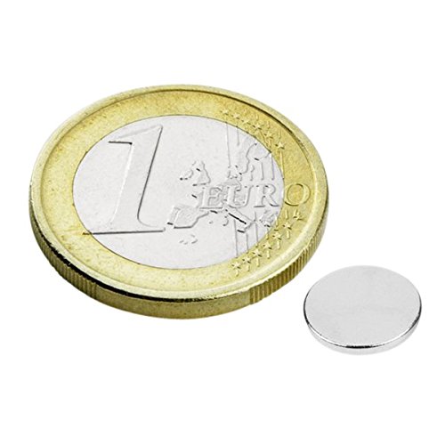 20 x Scheibenmagnet Rundmagnet Ø 8 mm, Höhe 1 mm Neodym (NdFeB) N45 - hält 600 g - Magnetscheiben - starke Magnete für Kühlschrank Magnet Glasboards Magnettafel Pinnwand Whiteboard von Magnosphere