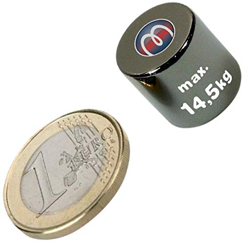 3 x Scheibenmagnet Rundmagnet Ø 15x15mm - Neodym N42, Nickel - hält 14,5kg - Magnetscheiben - starke Supermagnete mit extremer Haftkraft für Kühlschrank Magnet Glasboards Magnettafel Pinnwand Whiteboard von Magnosphere