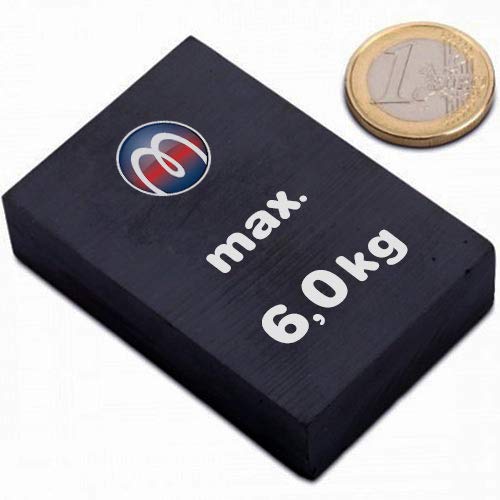 5 x Quadermagnet 60,0 mm x 40,0 mm x 15,0 mm Y35 Ferrit Keramik-Magnet-Quader - hält 6 kg - 5 Stück von Magnosphere